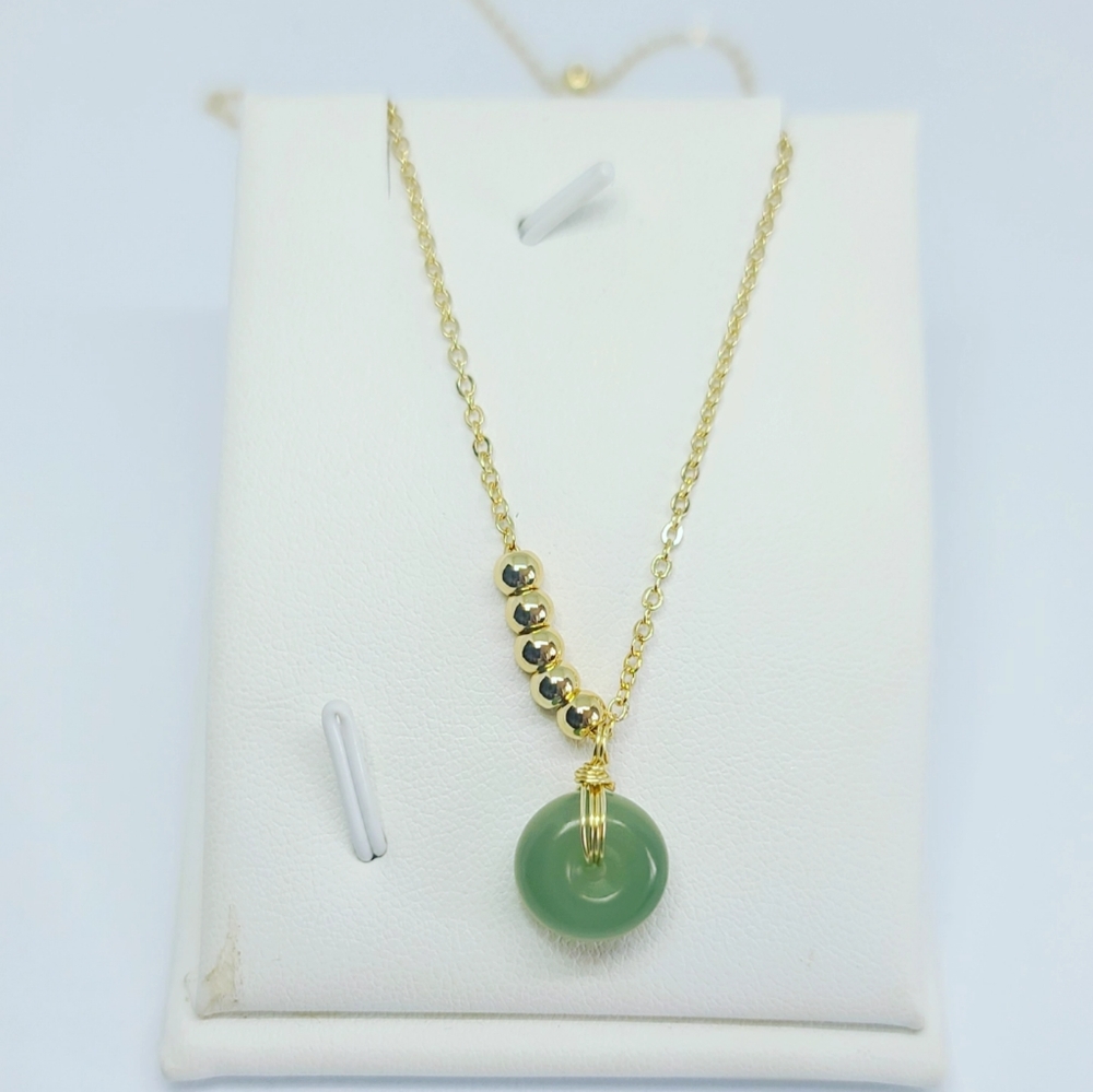 Natural Jade Stainless steel necklace 😍